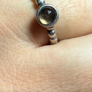 Pandora ALE Sterling Silverb Quartz Bead Ball Band Ring 925  7.5